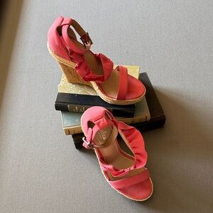 Charles David Coral Wedge Sandals